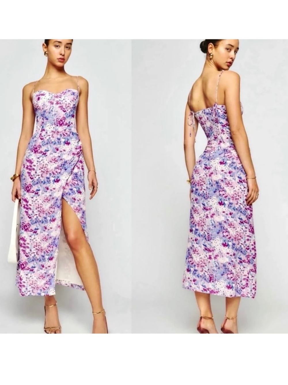 REFORMATION Kourtney Dress In Morning Dew Floral  size 0